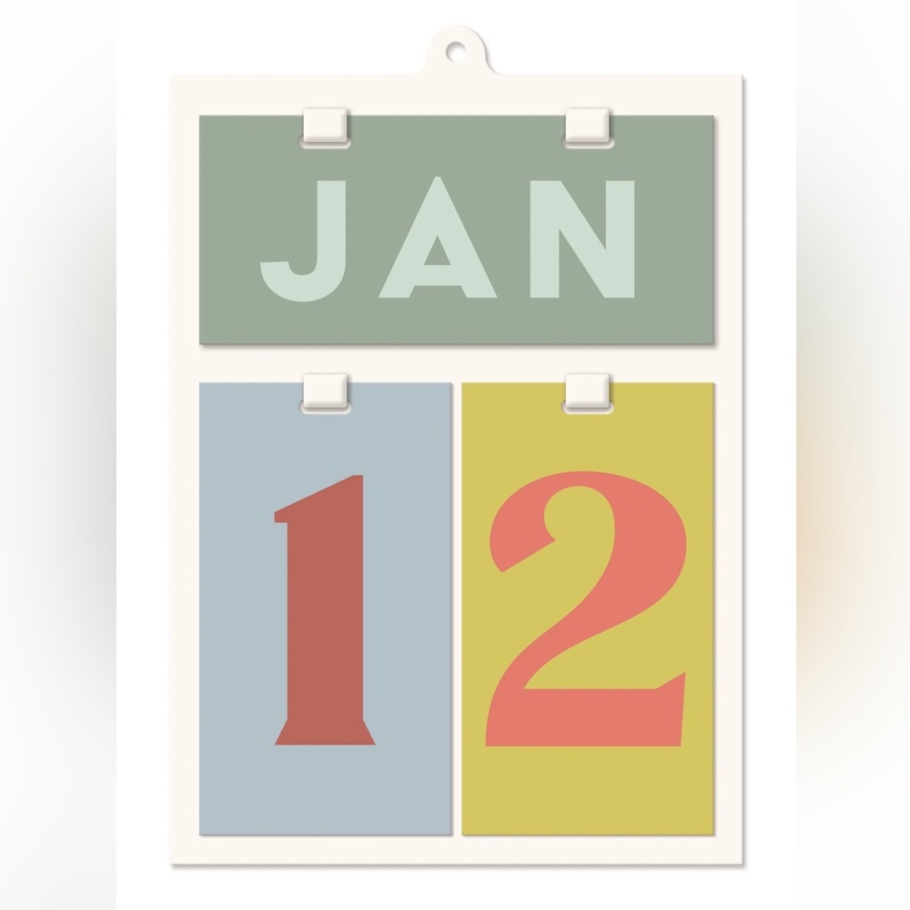 Perpetual Wall Calendar metal hanging